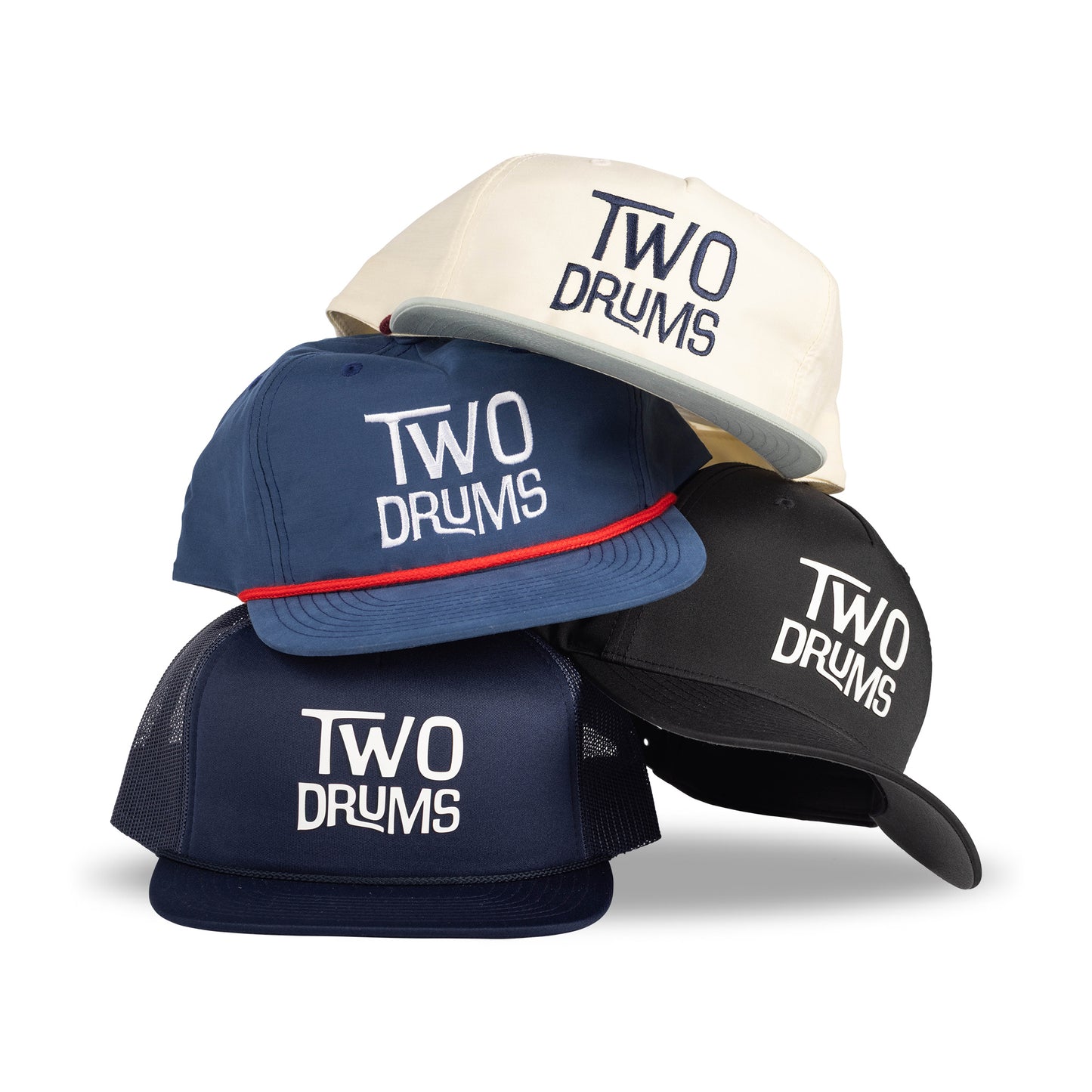 Two Drums 5 Panel - Navy/Red Rope